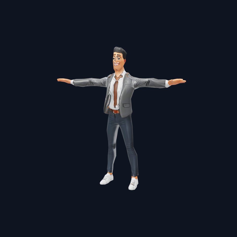Stylish Businessman Character with Suit Model Pack